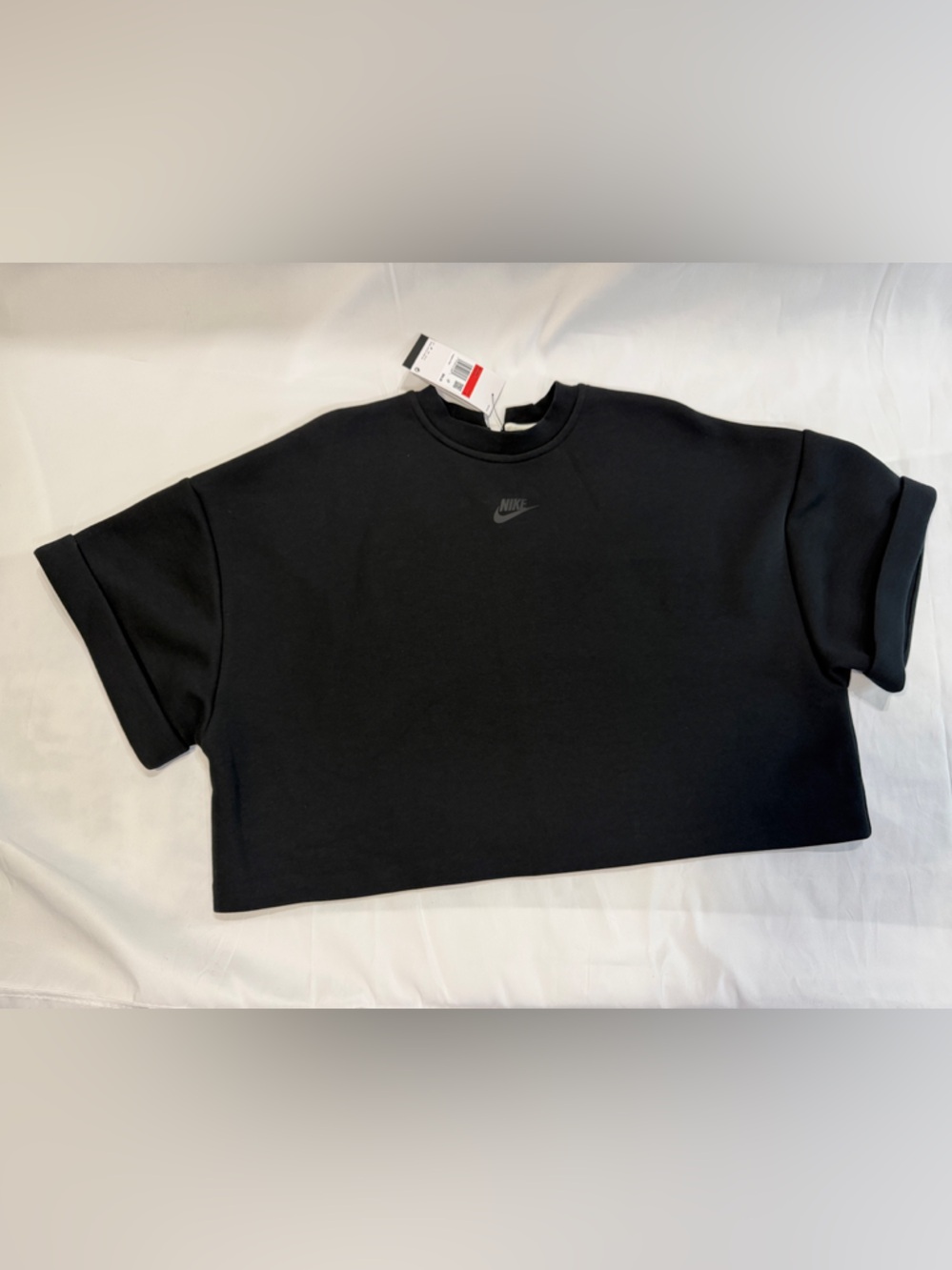 Nike Black Cropped Short Sleeve Sweatshirt